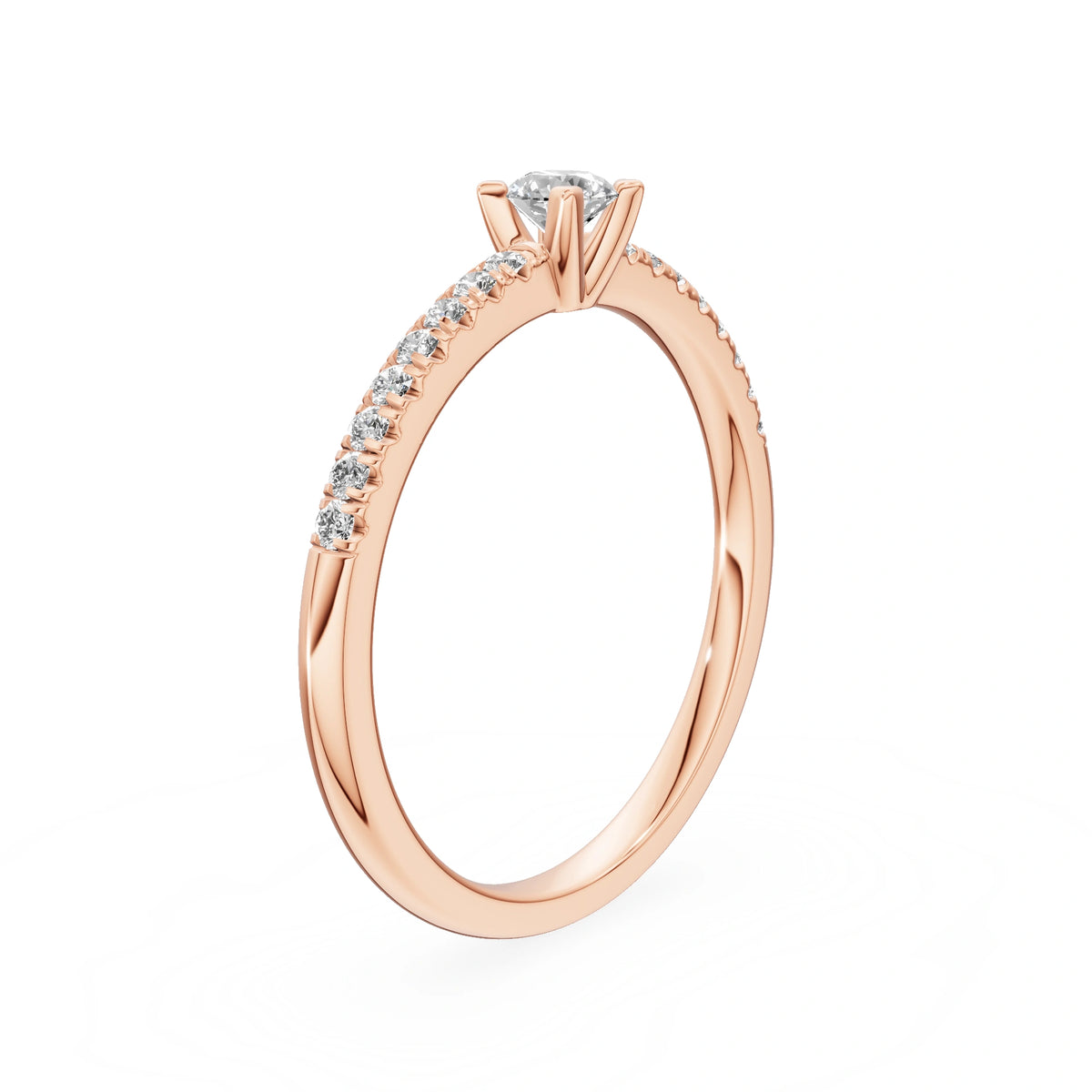 Gremari Seven Solis Verlobungsring aus Roségold mit 0,15 ct Labordiamant – Round/Brilliant