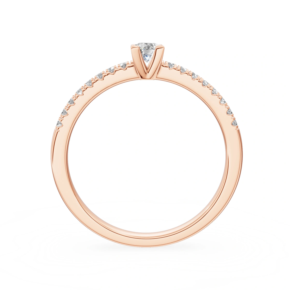 Gremari Seven Solis Verlobungsring aus Roségold mit 0,15 ct Labordiamant – Round/Brilliant