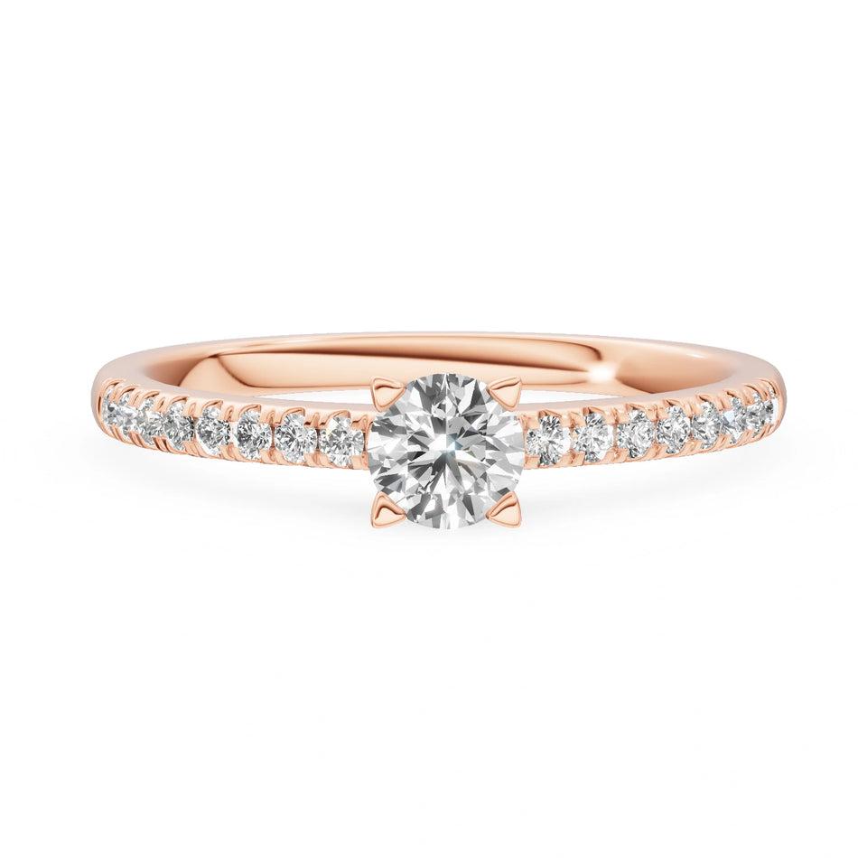 Gremari Seven Solis Verlobungsring aus Roségold mit 0,30 ct Labordiamant – Round/Brilliant