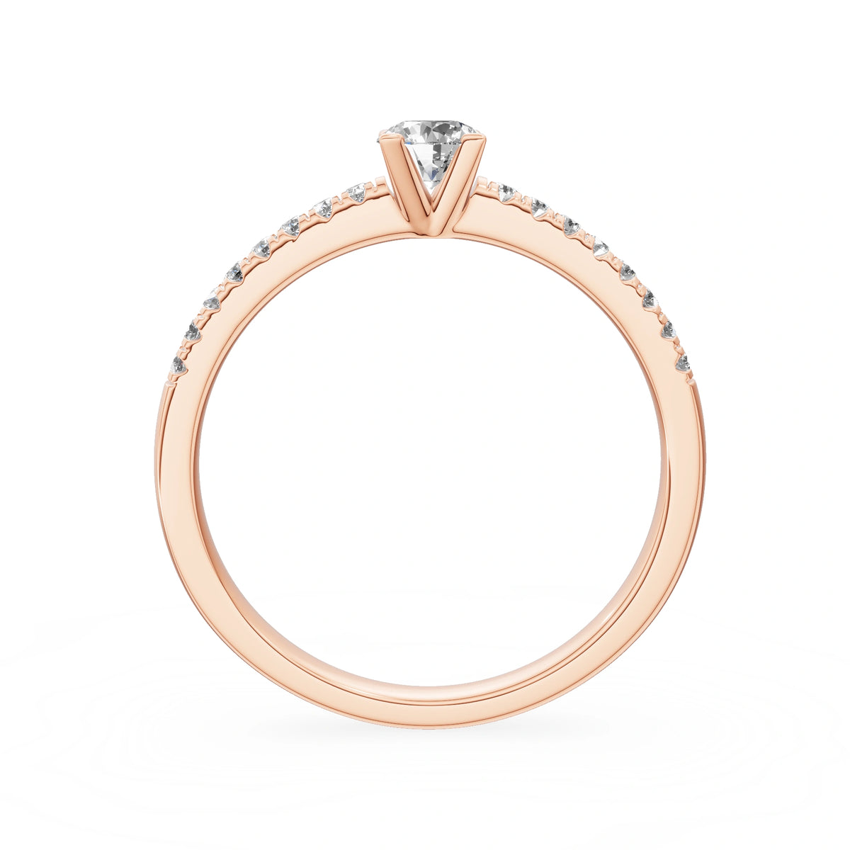 Gremari Seven Solis Verlobungsring aus Roségold mit 0,30 ct Labordiamant – Round/Brilliant