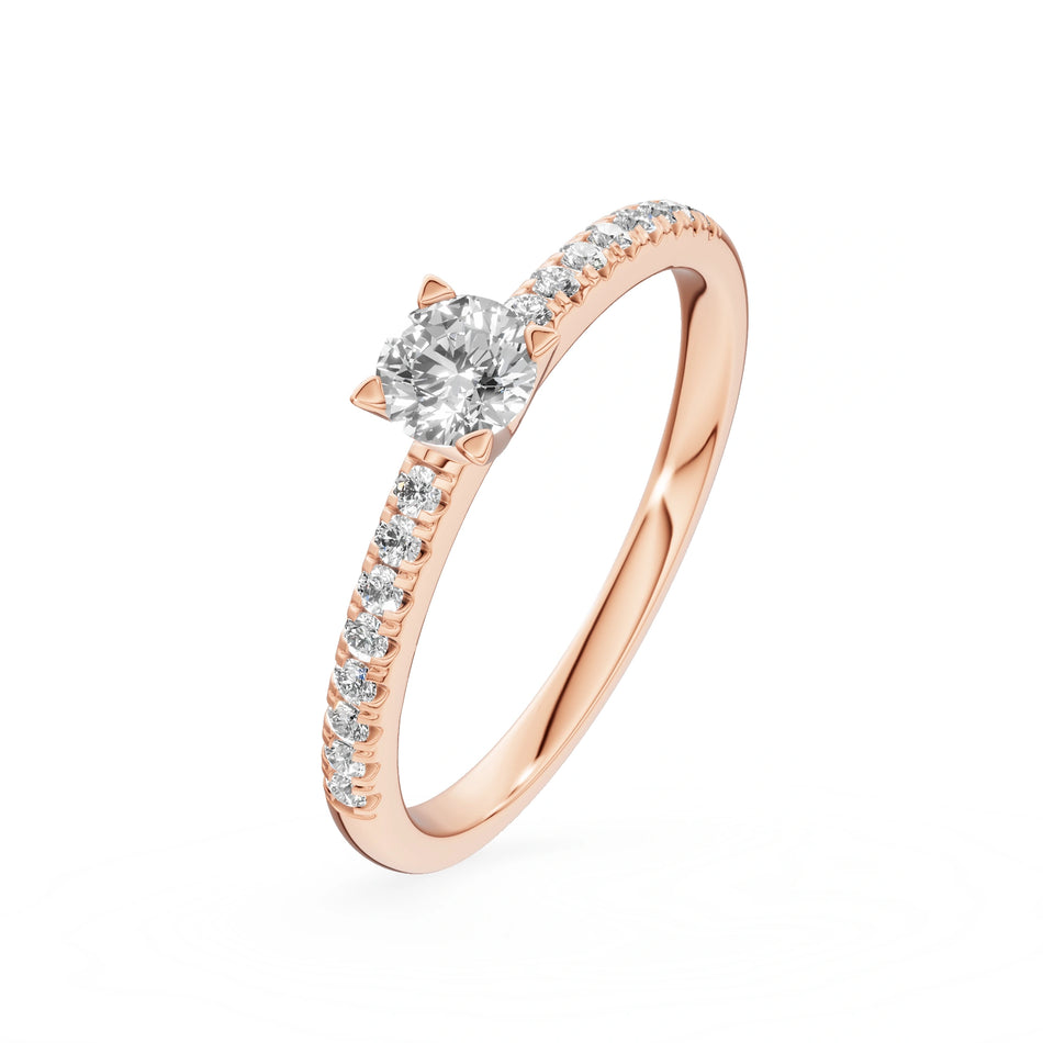 Gremari Seven Solis Verlobungsring aus Roségold mit 0,30 ct Labordiamant – Round/Brilliant