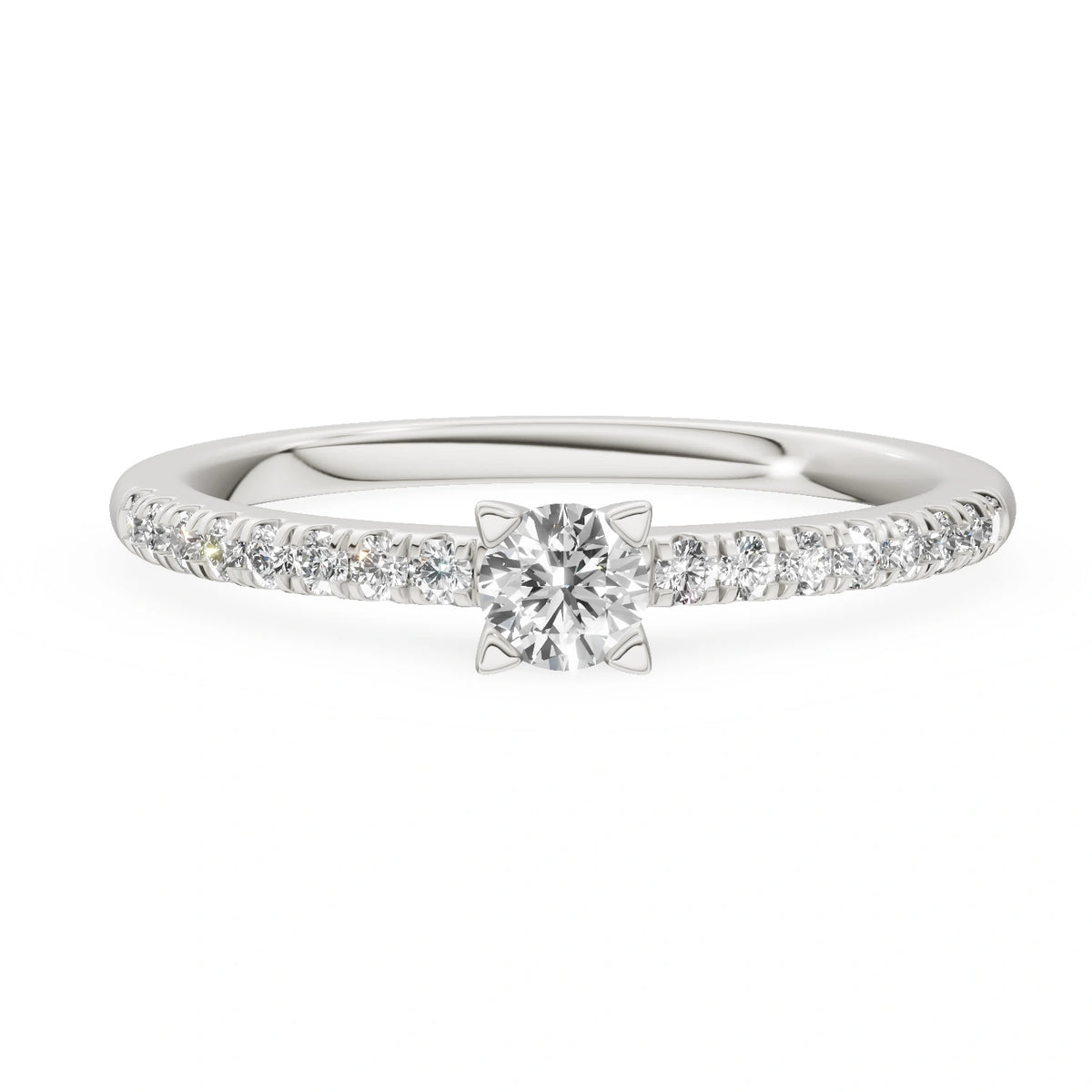 Gremari Seven Solis Verlobungsring aus Weißgold mit 0,15 ct Labordiamant – Round/Brilliant