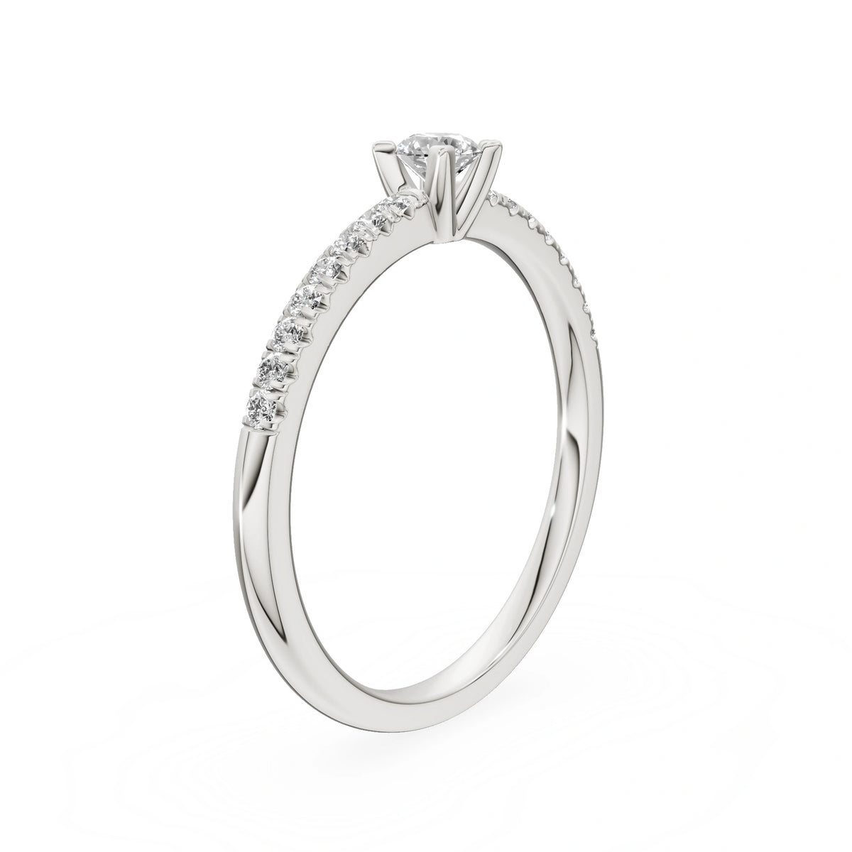 Gremari Seven Solis Verlobungsring aus Weißgold mit 0,15 ct Labordiamant – Round/Brilliant