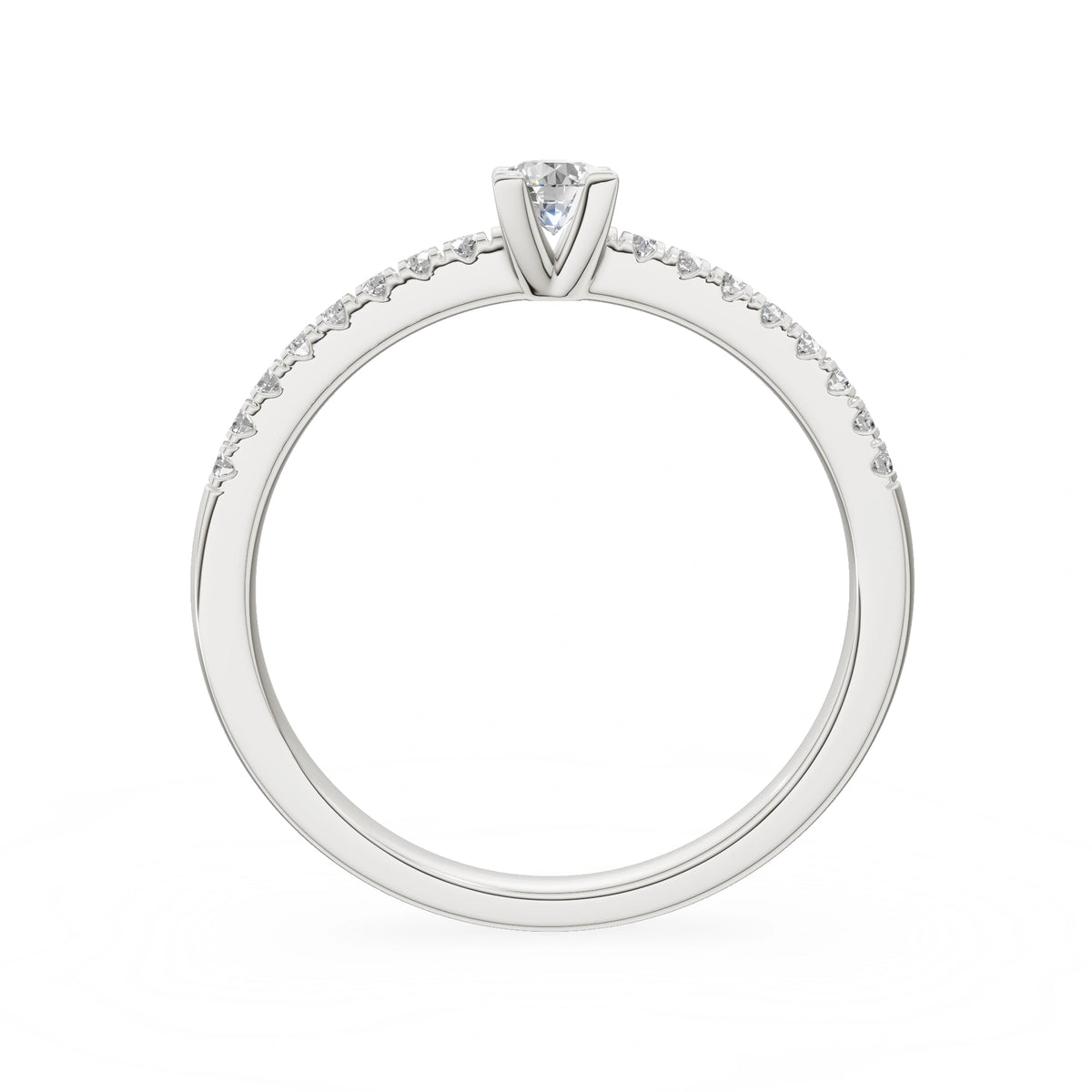 Gremari Seven Solis Verlobungsring aus Weißgold mit 0,15 ct Labordiamant – Round/Brilliant