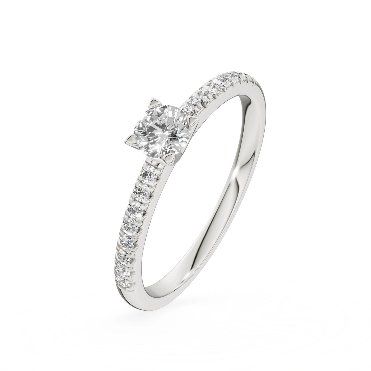 Gremari Seven Solis Verlobungsring aus Weißgold mit 0,30 ct Labordiamant – Round/Brilliant