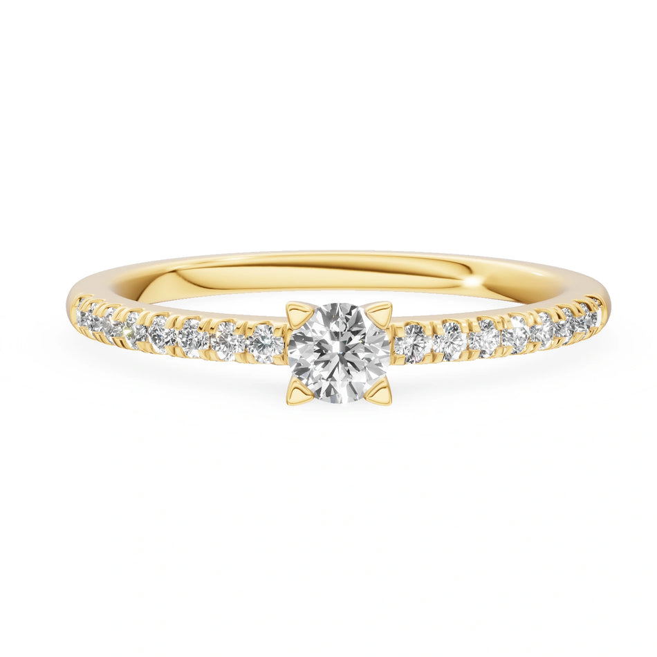 Gremari Seven Solis Verlobungsring aus Gelbgold mit 0,15 ct Labordiamant – Round/Brilliant
