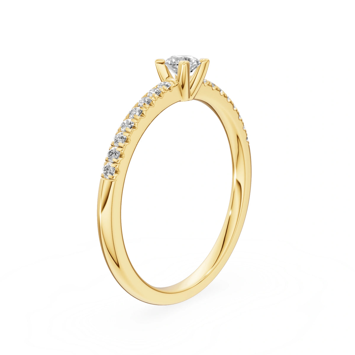 Gremari Seven Solis Verlobungsring aus Gelbgold mit 0,15 ct Labordiamant – Round/Brilliant