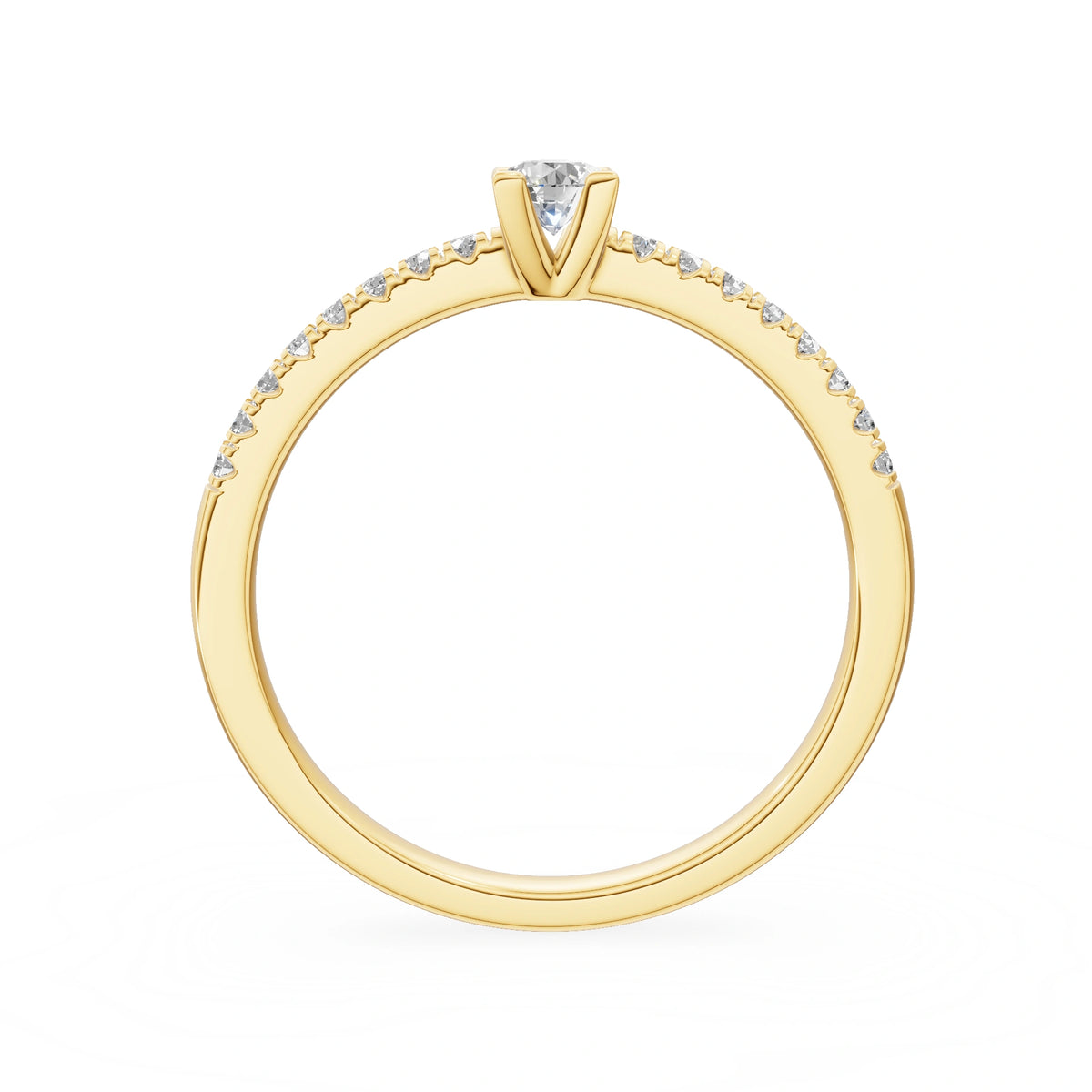 Gremari Seven Solis Verlobungsring aus Gelbgold mit 0,15 ct Labordiamant – Round/Brilliant