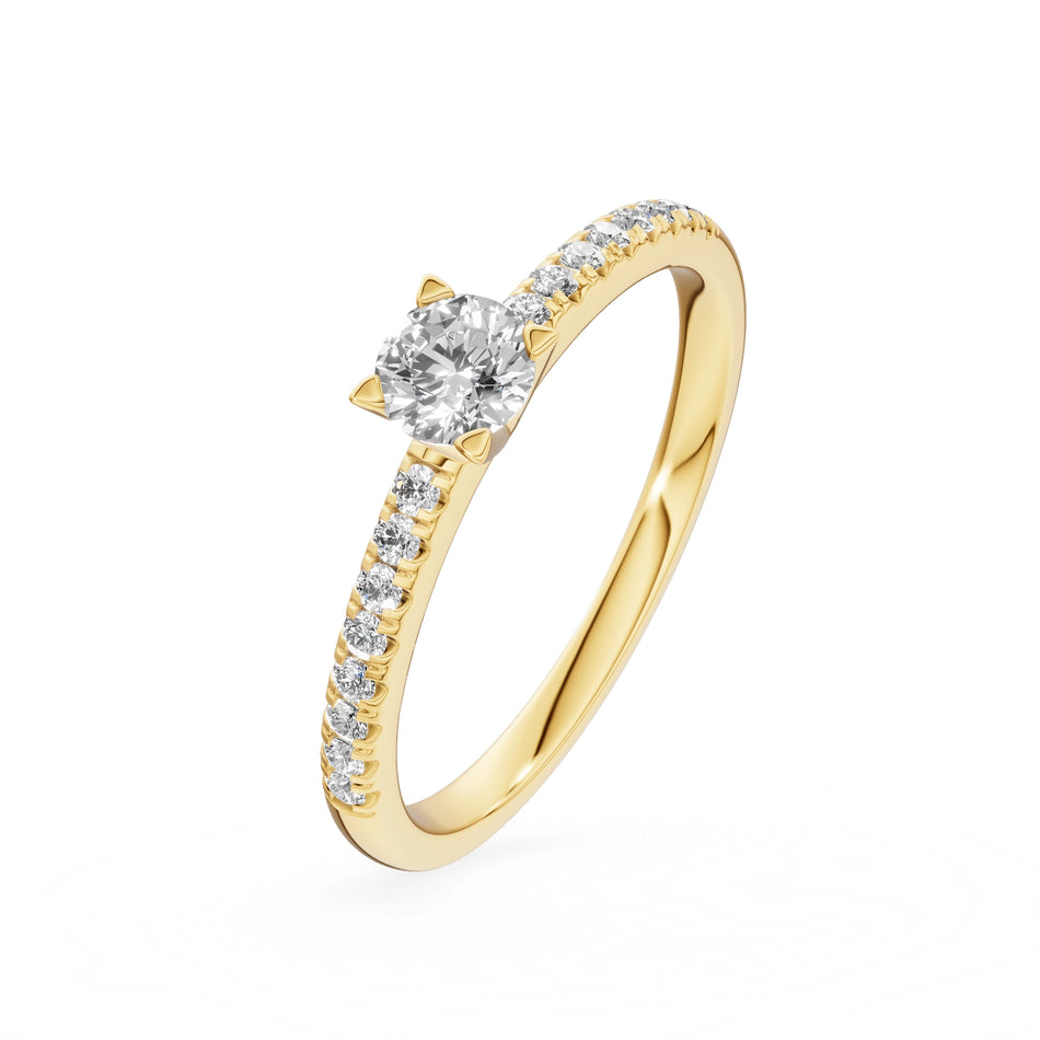 Gremari Seven Solis Verlobungsring aus Gelbgold mit 0,30 ct Labordiamant – Round/Brilliant