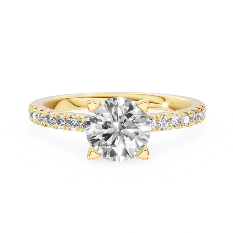 Gremari Seven Solis Verlobungsring aus Gelbgold mit 1,00 ct Labordiamant – Round/Brilliant