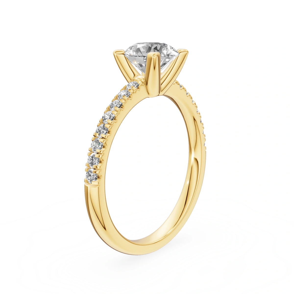 Gremari Seven Solis Verlobungsring aus Gelbgold mit 1,00 ct Labordiamant – Round/Brilliant