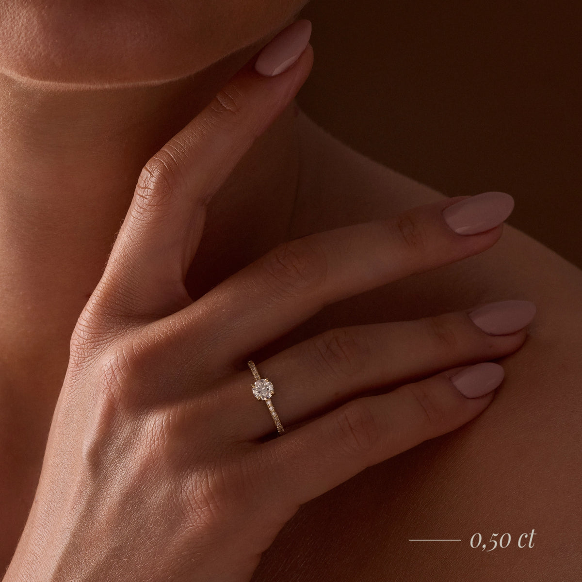 Gremari Seven Solis Verlobungsring aus Weißgold mit 1,00 ct Labordiamant – Round/Brilliant