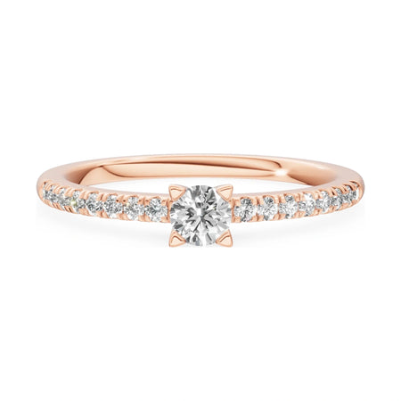 GREMARI Seven Solis 14K rose gold engagement ring with 0.15 ct round-cut natural diamond