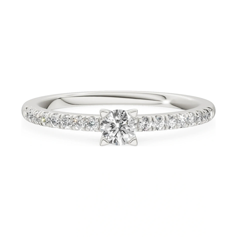 GREMARI Seven Solis 14K white gold engagement ring with 0.15 ct round-cut natural diamond