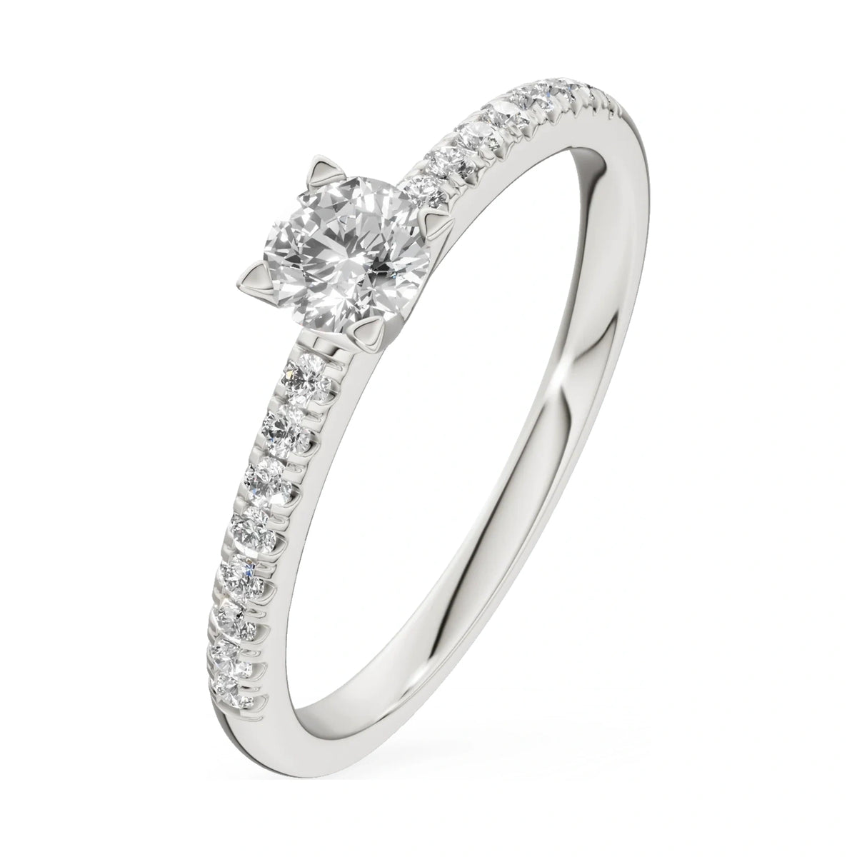 0.30 ct round-cut natural diamond GREMARI Seven Solis engagement ring in 14K white gold