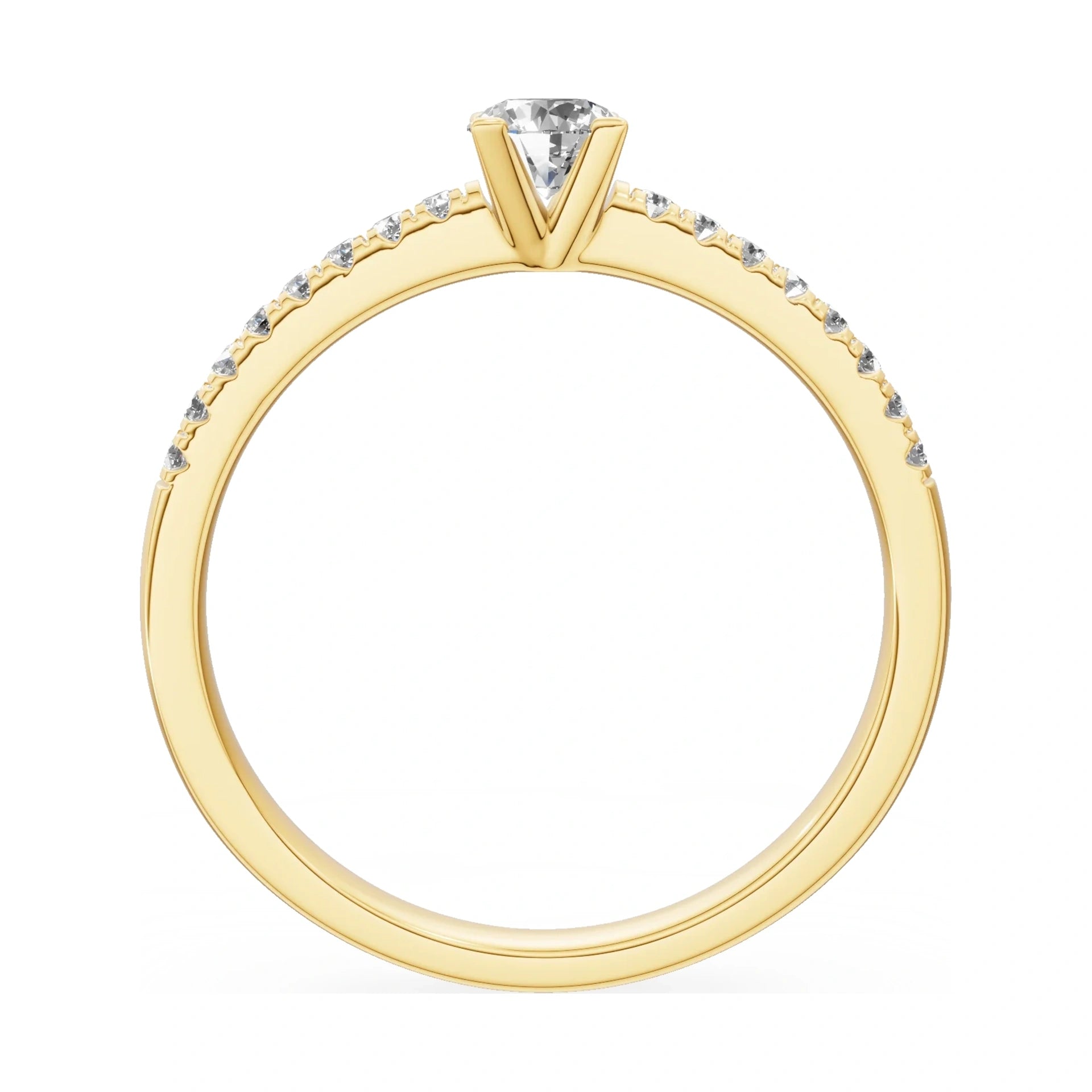GREMARI Seven Solis round-cut natural diamond engagement ring in 14K yellow gold, 0.30 ct