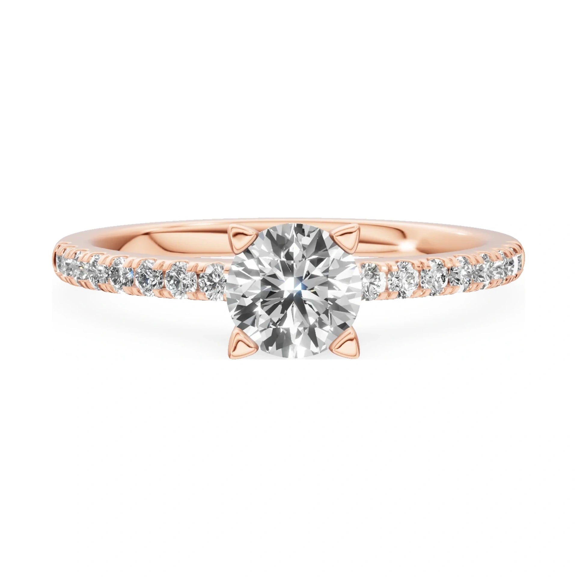 GREMARI Seven Solis 14K rose gold engagement ring with 0.50 ct round-cut natural diamond