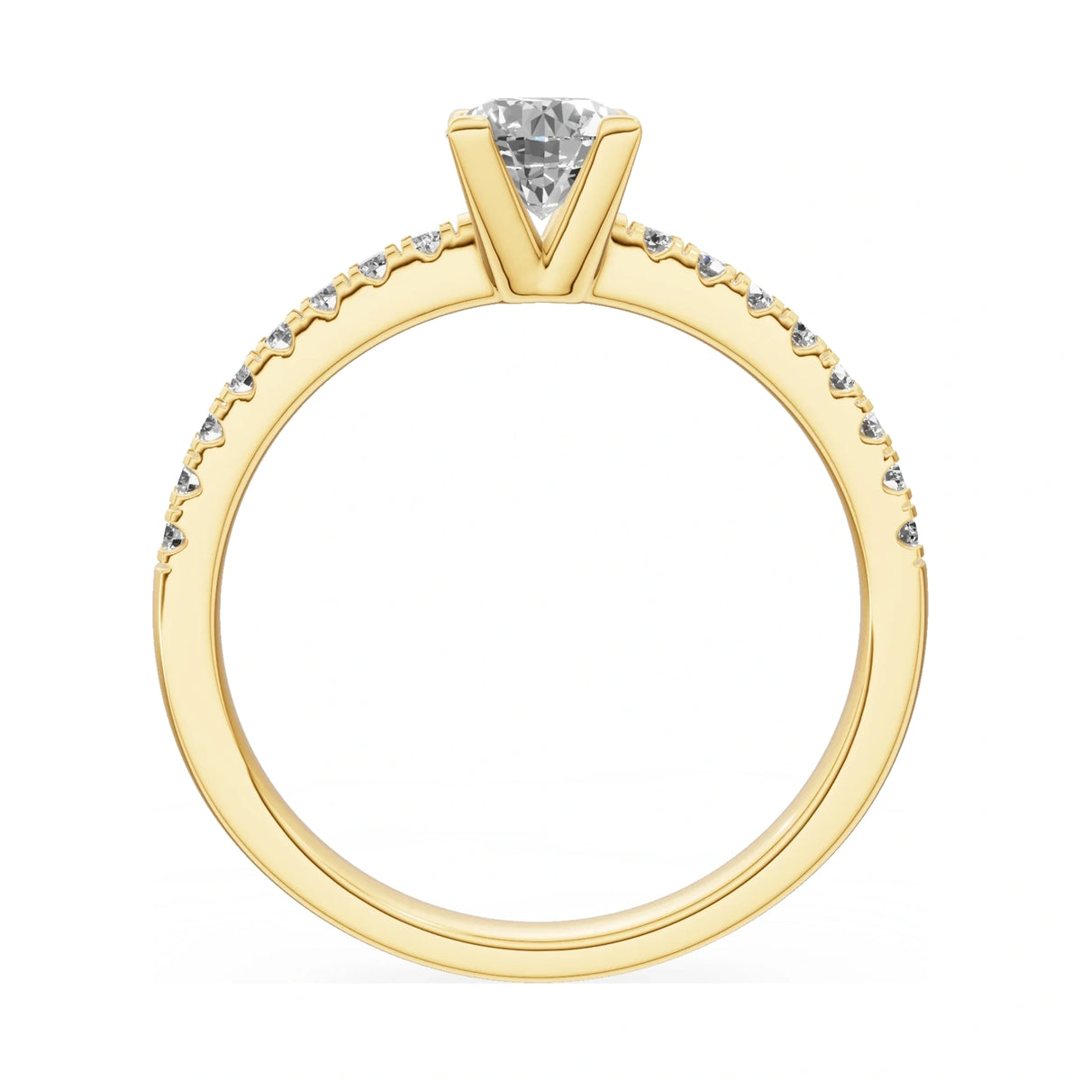 GREMARI Seven Solis round-cut natural diamond engagement ring in 14K yellow gold, 0.50 ct