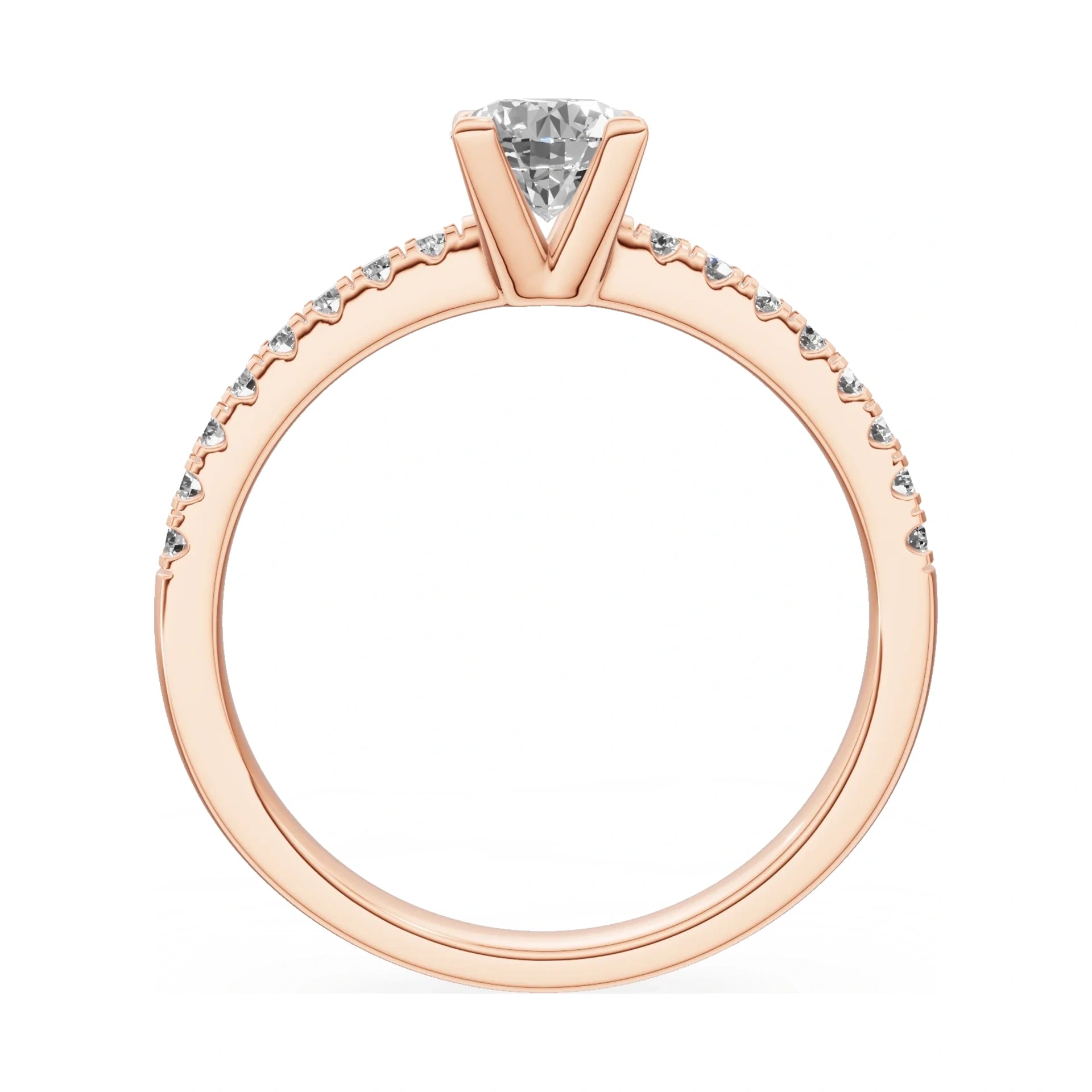 GREMARI Seven Solis round-cut natural diamond engagement ring in 14K rose gold, 0.50 ct