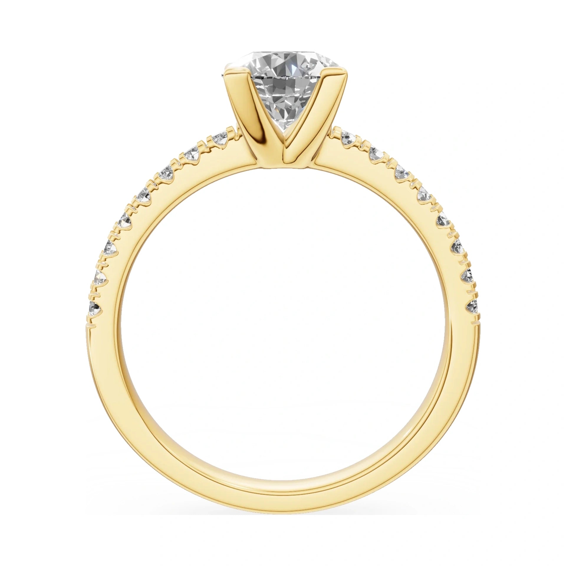 GREMARI Seven Solis round-cut natural diamond engagement ring in 14K yellow gold, 1.00 ct