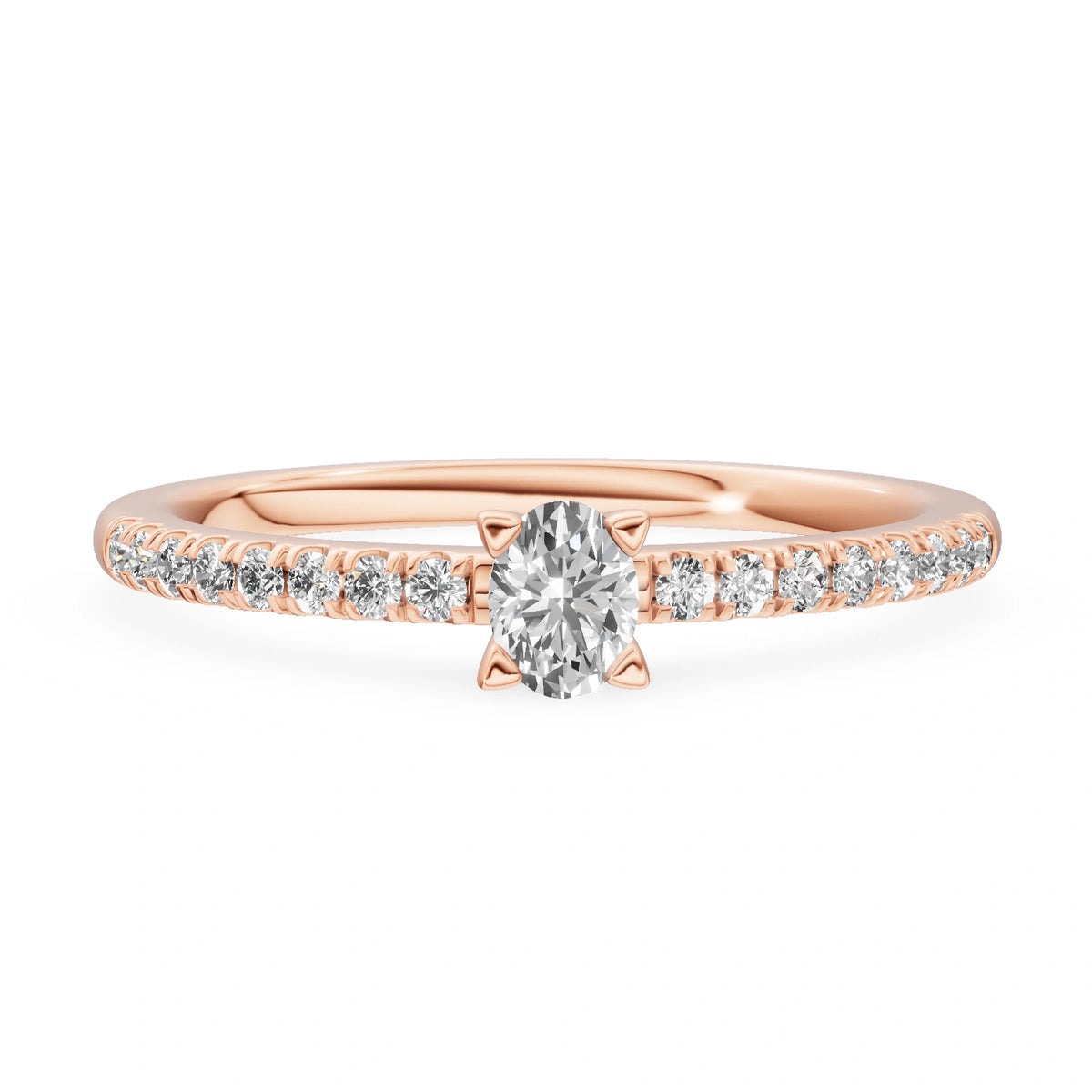 Gremari Seven Solis Verlobungsring aus Roségold mit 0,15 ct Labordiamant – Oval