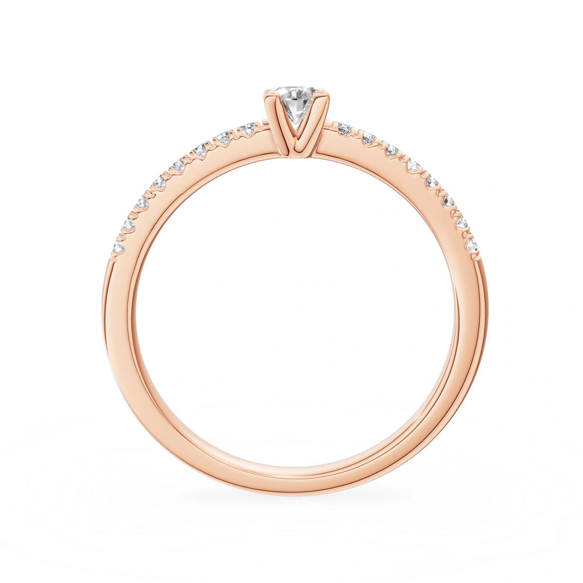 Gremari Seven Solis Verlobungsring aus Roségold mit 0,15 ct Labordiamant – Oval