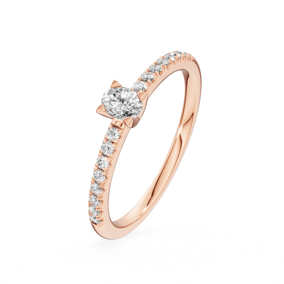 Gremari Seven Solis Verlobungsring aus Roségold mit 0,15 ct Labordiamant – Oval