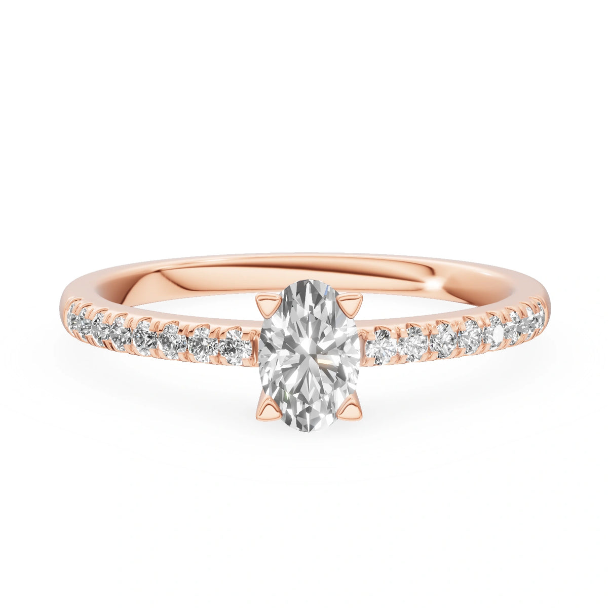 Gremari Seven Solis Verlobungsring aus Roségold mit 0,30 ct Labordiamant – Oval