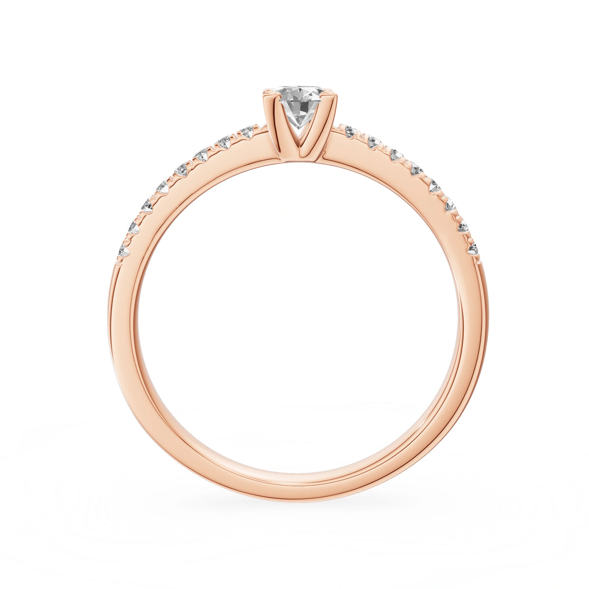 Gremari Seven Solis Verlobungsring aus Roségold mit 0,30 ct Labordiamant – Oval