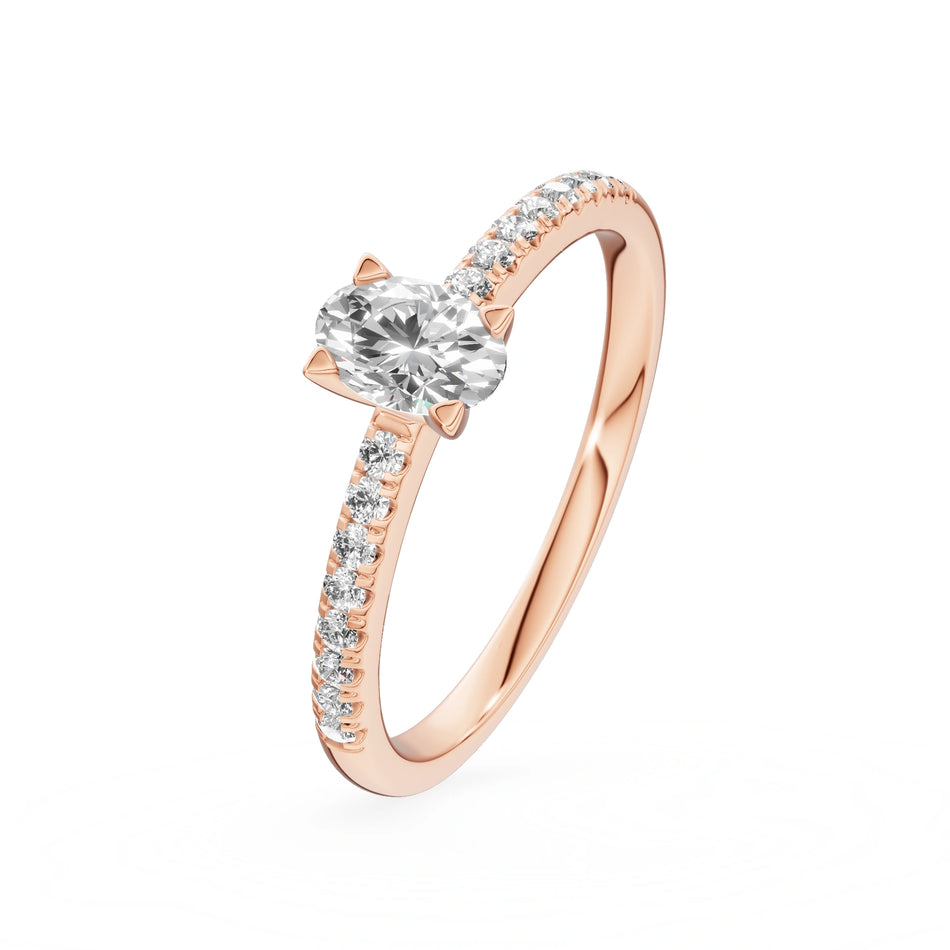 Gremari Seven Solis Verlobungsring aus Roségold mit 0,30 ct Labordiamant – Oval