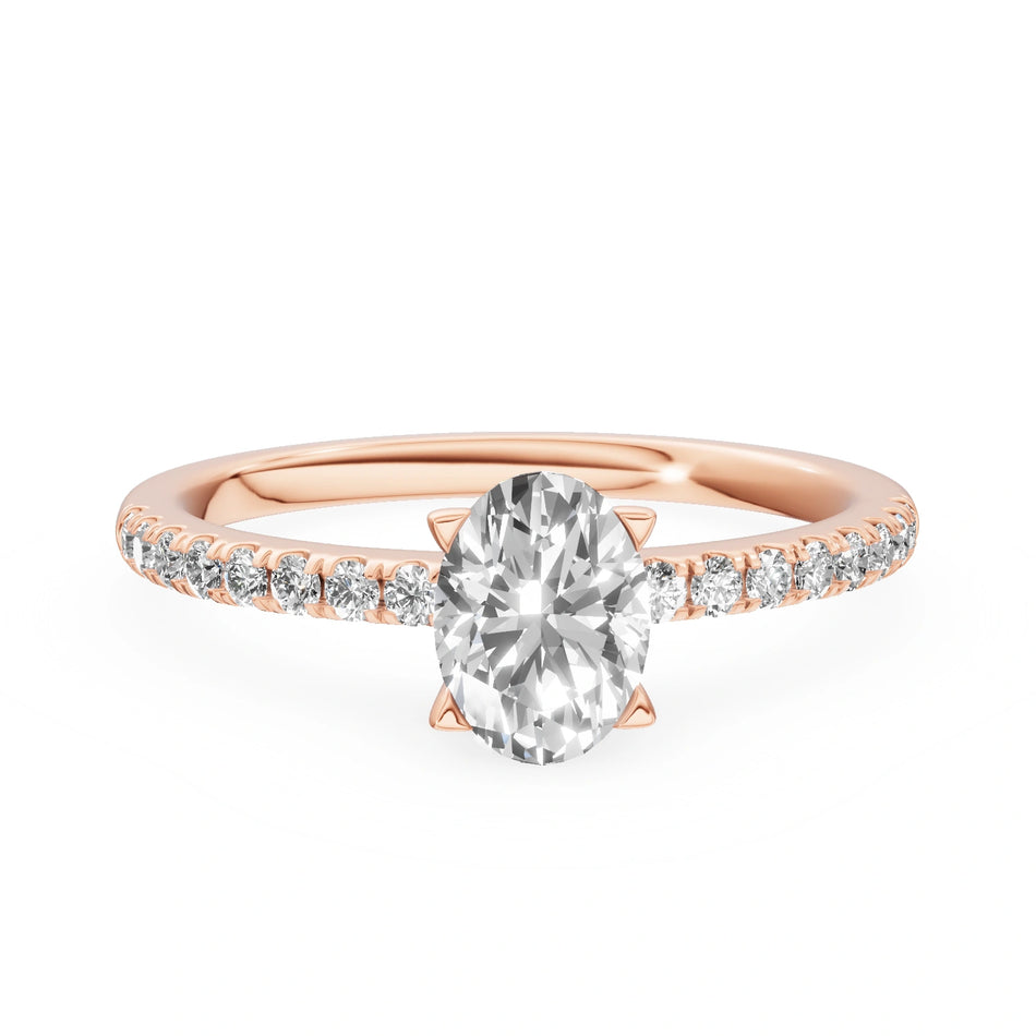 Gremari Seven Solis Verlobungsring aus Roségold mit 0,50 ct Labordiamant – Oval