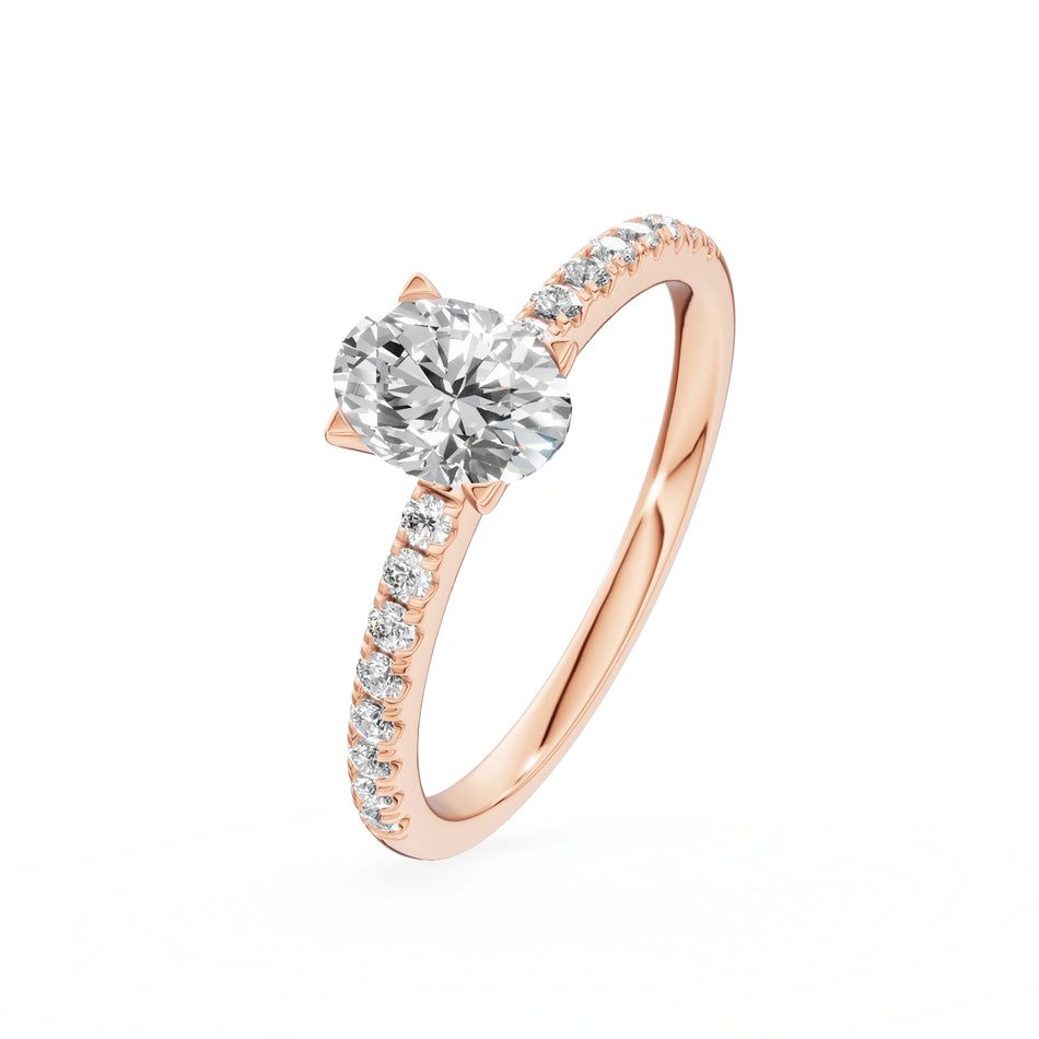 Gremari Seven Solis Verlobungsring aus Roségold mit 0,50 ct Labordiamant – Oval