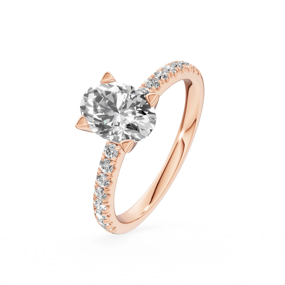 Gremari Seven Solis Verlobungsring aus Roségold mit 1,00 ct Labordiamant – Oval