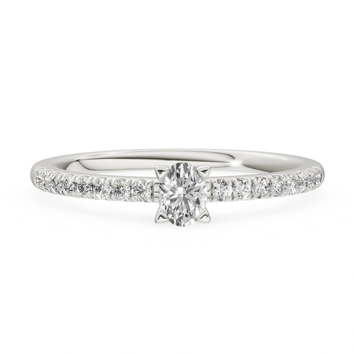 Gremari Seven Solis Verlobungsring aus Weißgold mit 0,15 ct Labordiamant – Oval