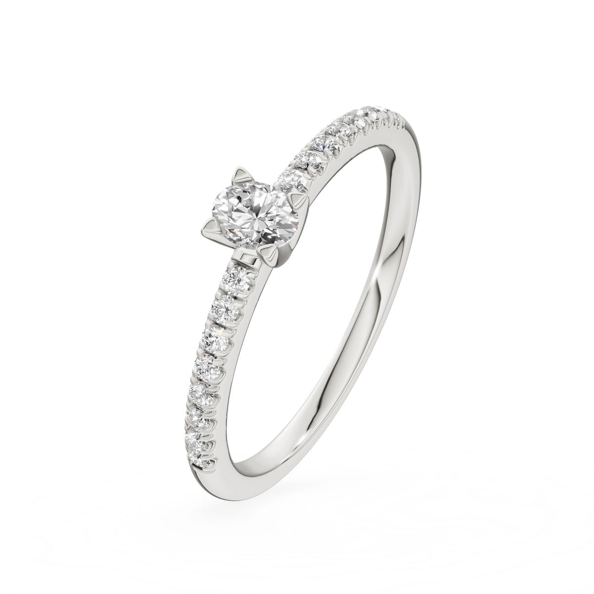 Gremari Seven Solis Verlobungsring aus Weißgold mit 0,15 ct Labordiamant – Oval