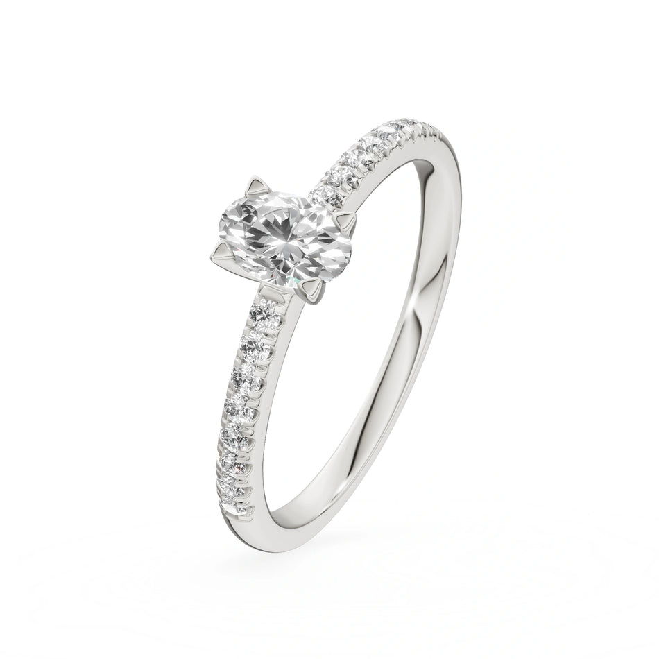 Gremari Seven Solis Verlobungsring aus Weißgold mit 0,30 ct Labordiamant – Oval
