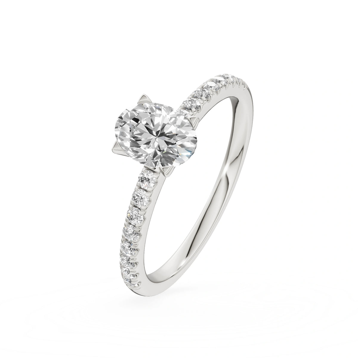 Gremari Seven Solis Verlobungsring aus Weißgold mit 0,50 ct Labordiamant – Oval