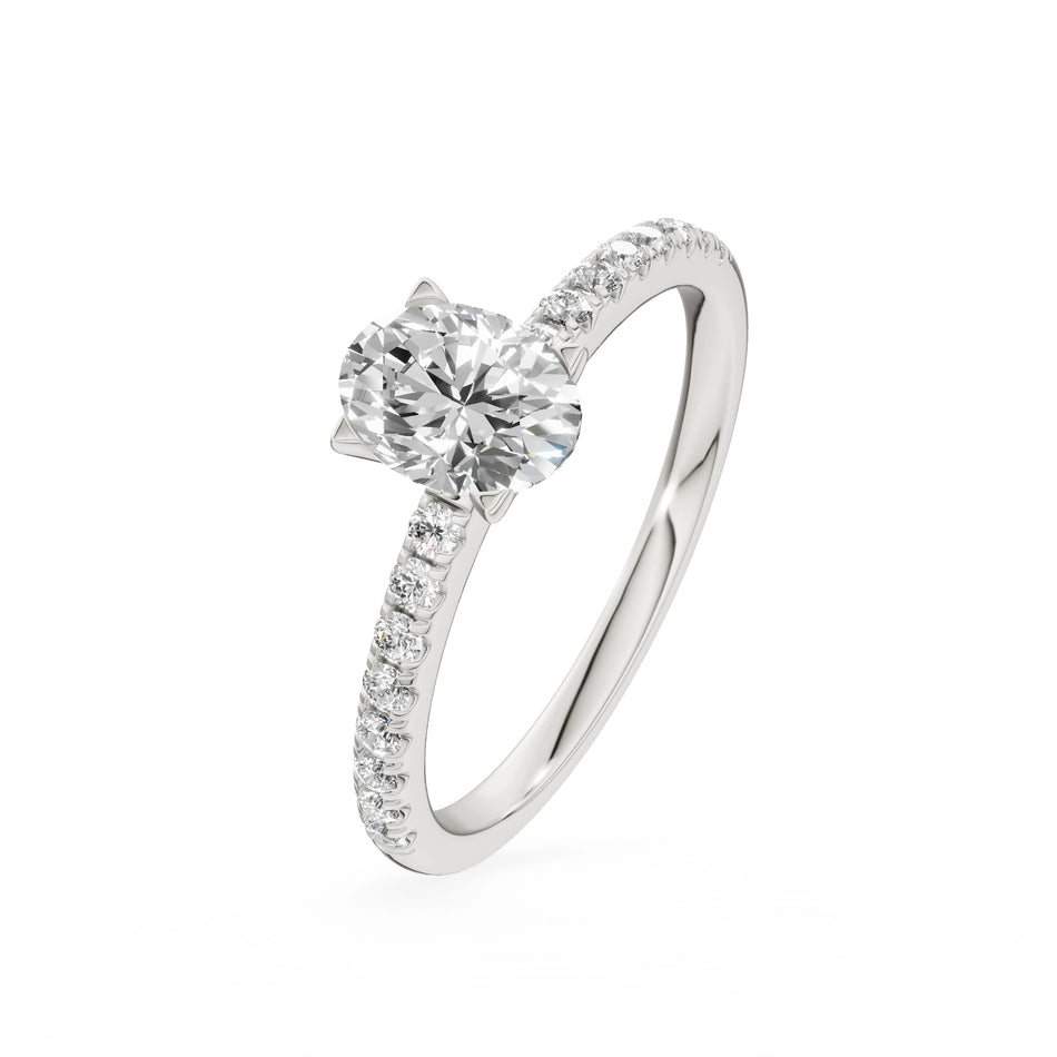 Gremari Seven Solis Verlobungsring aus Weißgold mit 0,50 ct Labordiamant – Oval