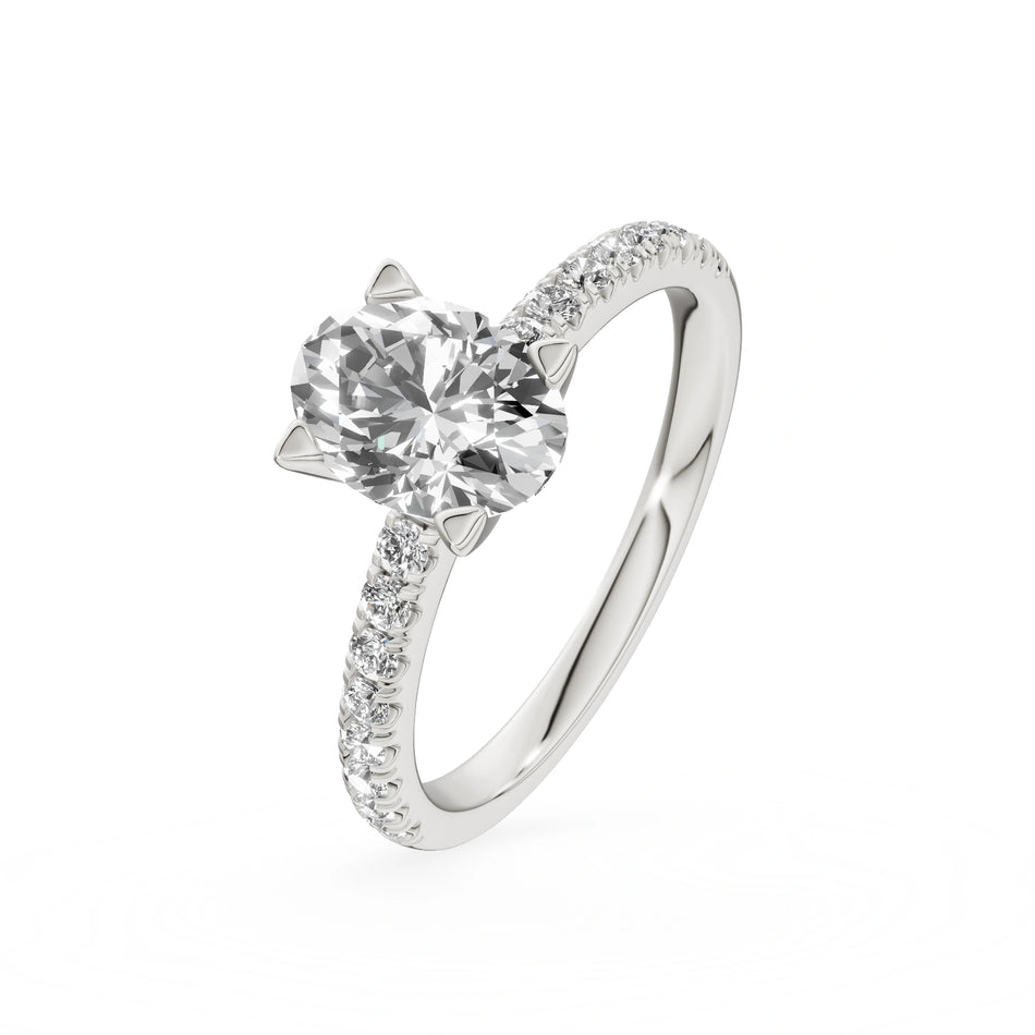 Gremari Seven Solis Verlobungsring aus Weißgold mit 1,00 ct Labordiamant – Oval