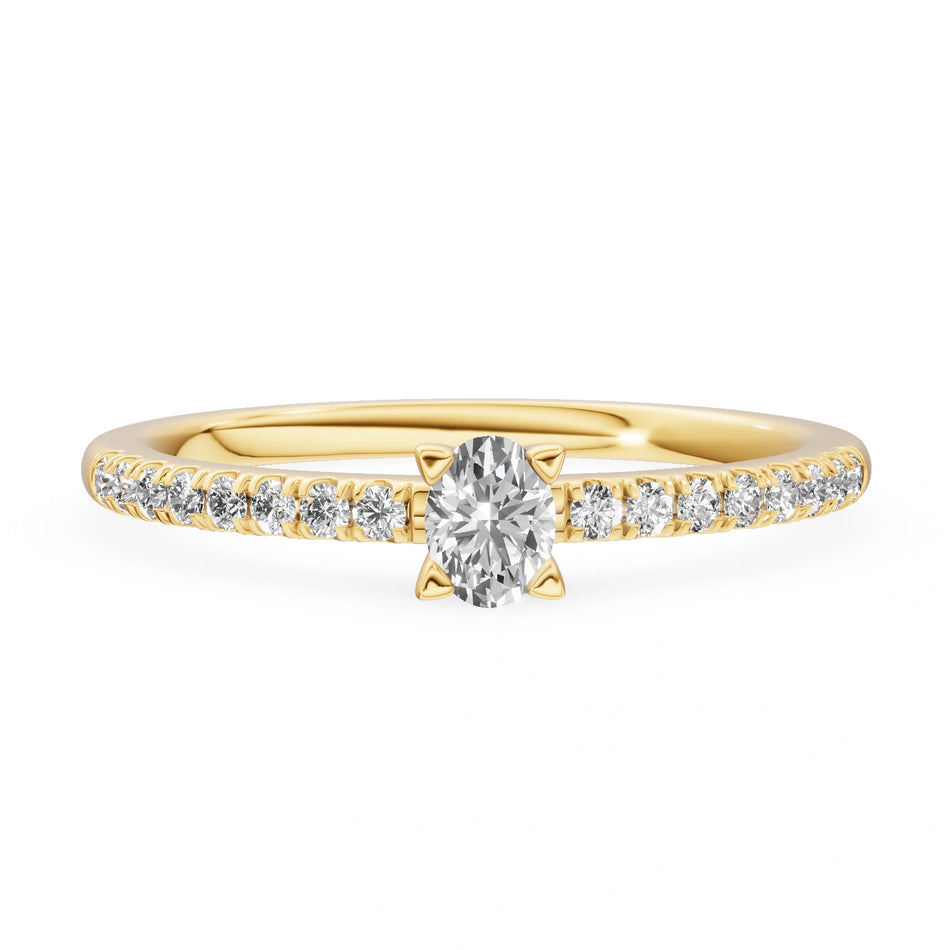 Gremari Seven Solis Verlobungsring aus Gelbgold mit 0,15 ct Labordiamant – Oval