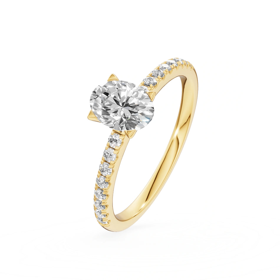 Gremari Seven Solis Verlobungsring aus Gelbgold mit 0,50 ct Labordiamant – Oval