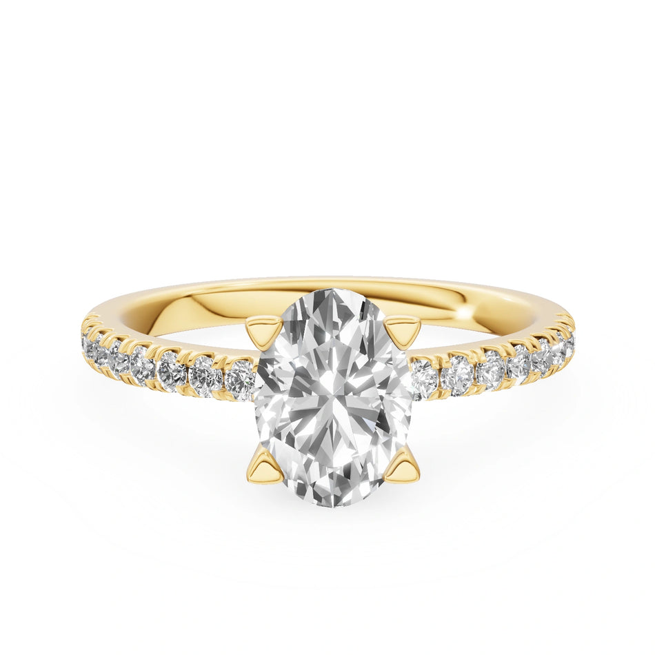 Gremari Seven Solis Verlobungsring aus Gelbgold mit 1,00 ct Labordiamant – Oval