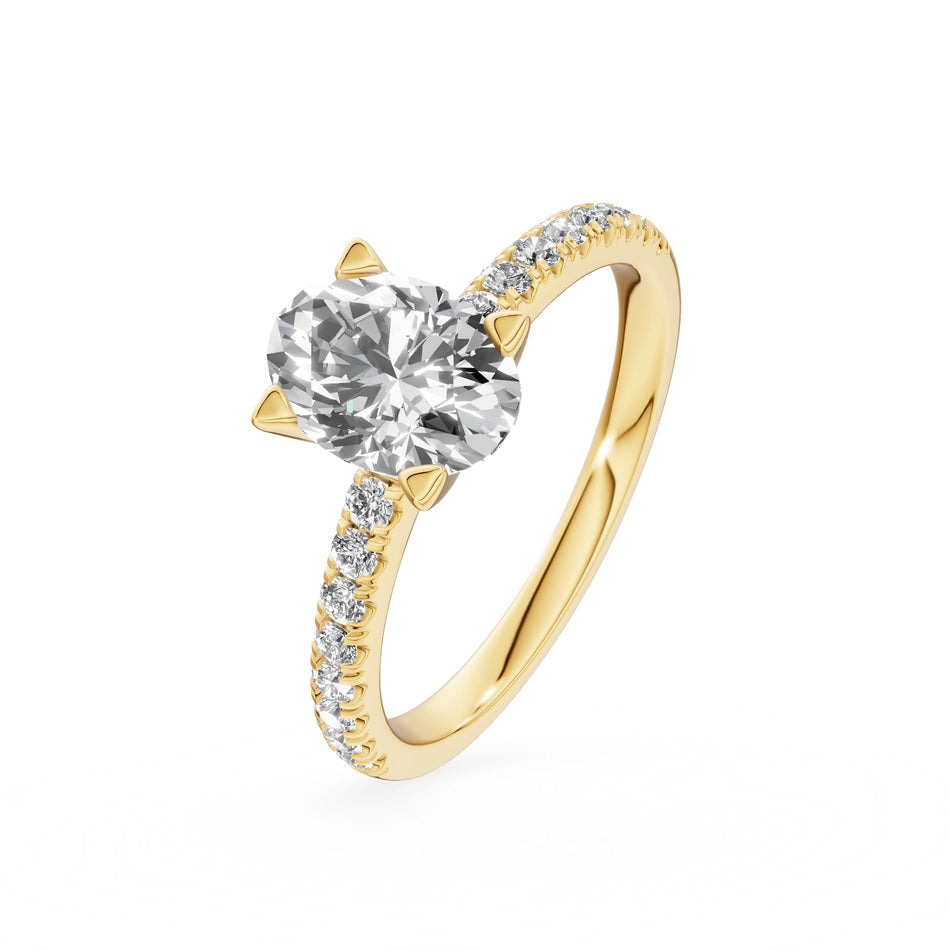 Gremari Seven Solis Verlobungsring aus Gelbgold mit 1,00 ct Labordiamant – Oval