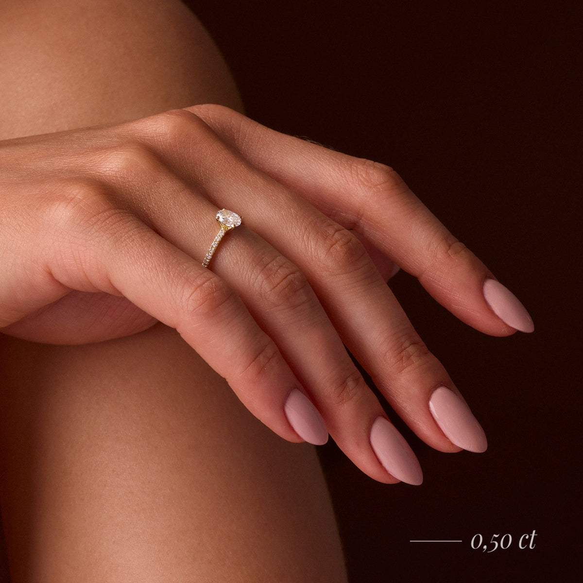 Gremari Seven Solis Verlobungsring aus Roségold mit 1,00 ct Labordiamant – Oval