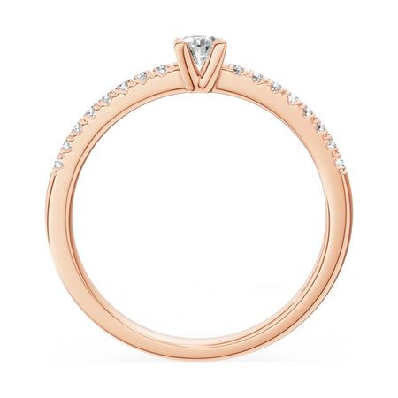 GREMARI Seven Solis oval-cut natural diamond engagement ring in 14K rose gold, 0.15 ct