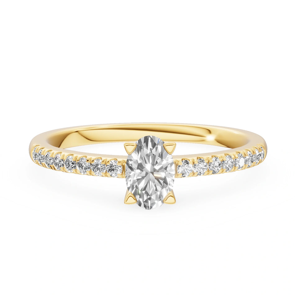 Gremari Seven Solis Verlobungsring aus Gelbgold mit 0,30 ct Naturdiamant – Oval