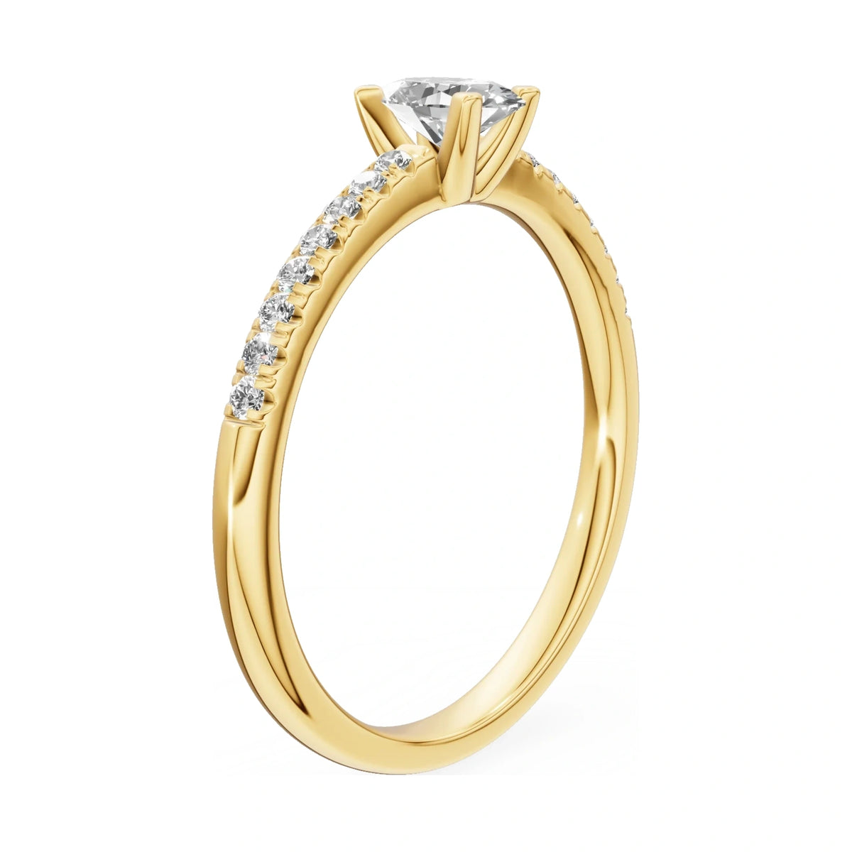 14K yellow gold GREMARI Seven Solis ring with 0.30 ct oval-cut natural diamond