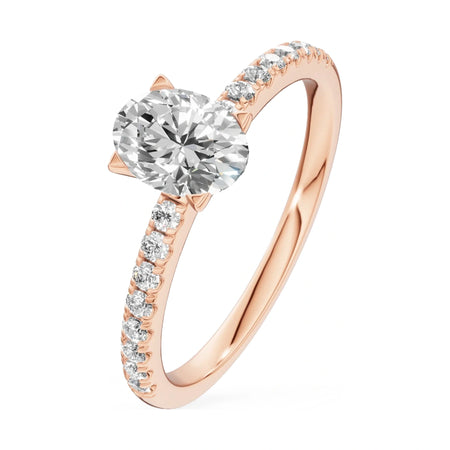 0.50 ct oval-cut natural diamond GREMARI Seven Solis engagement ring in 14K rose gold