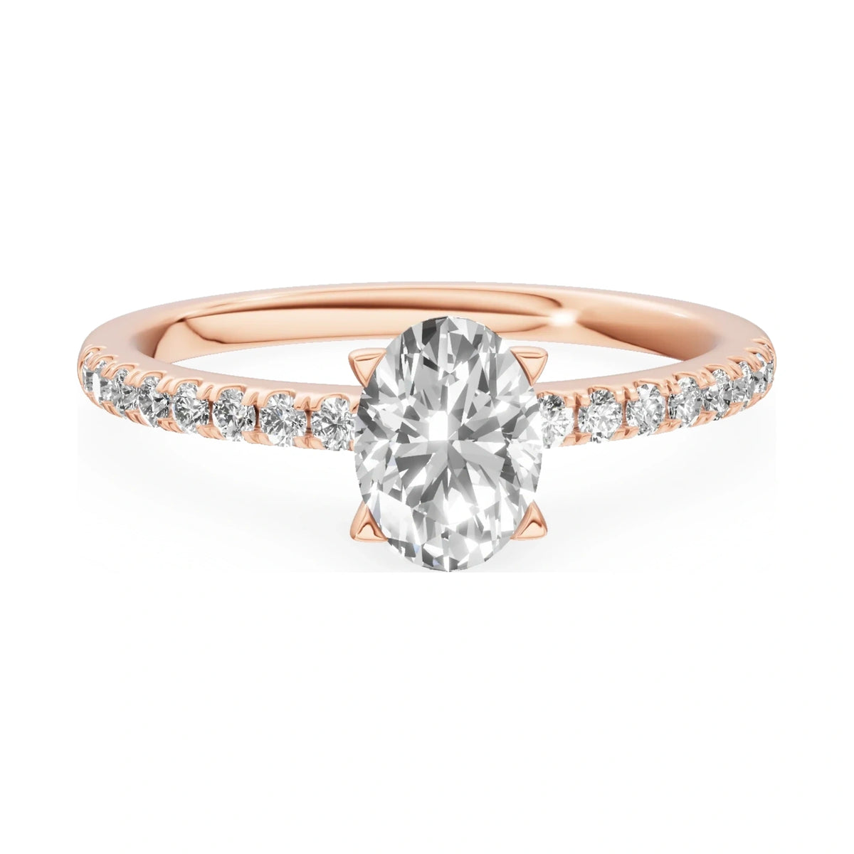 GREMARI Seven Solis 14K rose gold engagement ring with 0.50 ct oval-cut natural diamond