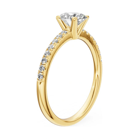 14K yellow gold GREMARI Seven Solis ring with 0.50 ct oval-cut natural diamond